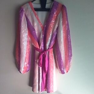 Colorful Striped Long Sleeve Dress